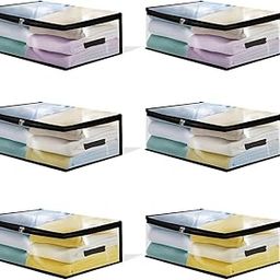 Kottify Transparent Plastic Clothes Storage Bag (Pack of 6)|Clothes Organiser for Wardrobe|Saree Organizer for Wardrobe|Saree Bags Storage|Saree Covers for Storage, 12 inch, 6.5 inch-image-23