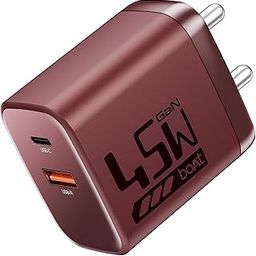 boAt 45W GaN Charger, 2 Output Ports, PD, PPS & QC 3.0, GaN Chip Tech, Auto-Detect, Compact & Lightweight, Heat & Corrosion Resistant, Smart IC Protection, Lightweight(Monarch Red)-image-12