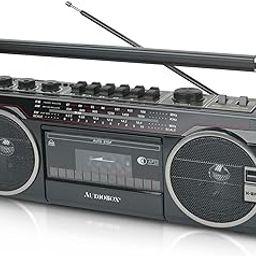AudioBox RXC-25BT Retrobox 2 Way Speaker System Boombox w/Bluetooth Connectivity, AM/FM/SW, USB and SD Card Connection, & Cassette Player, Black-15