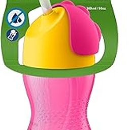 AVENT Philips Baby Straw Sipper |10 fl oz | Anti Spill Sippy Cup with Soft Silicone Straw BPA Free & Non Toxic for Baby/Kids of 9+ Months - (300 ml Pink)-23