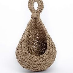 Jute Hanging Basket Wall planters-Small Wall Planter, Teardrop Hanging Baskets for Plants Succulent Wall Decor, Hanging Plant Holder Decorative Flower Display for in/Outdoor Fence Planter-image-1