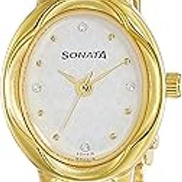 Pankh White Dial Women Watch with Stainless Steel Strap-NS8085YM07-image-4