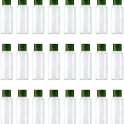 HARRODS 24pcs 50ml Refillable Travel Size Clear Plastic Bottles | Leak-Proof Small Squeeze Containers with Green Flip Top Cap | Ideal for Toiletries, Shampoo, Lotions, and Cosmetic Liquids-36