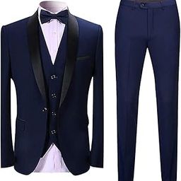 Mens Slim Fit Tuxedo 3pcs Suit-image-41