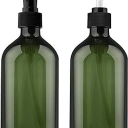 Shampoo Pump Bottle, 2 Pack 300ml Empty Bottle with Pump Multipurpose- Olive Green-47