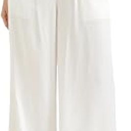 Palazzo Pants for Women, Viscose Fabric, Regular Fit, Mid Rise, Deep Pockets, Half-Elasticated Waistband, Formal and Casual Wear-image-86