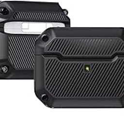 Amazon Basics Shock-Absorbing Protective Case with Keychain for AirPods Pro Gen 1 & Gen 2 | Visible Front LED | Sleek Design (Black)-image-39