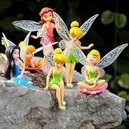 Chocozone 6PCS/Set Miniature Fairy Princess Garden Decor Home Decoration Mini Landscape Dolls for Girls-10
