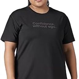 MKH Women's Plus Size Dry Fit Gym Sports T-Shirt | Round Neck CONFIDEN Without RNB - BLK - (MKHWT-6042)-image-108