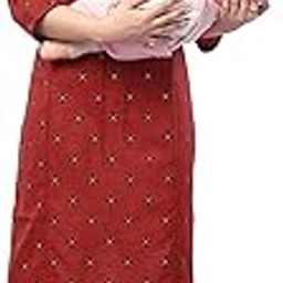Women's Straight Printed Maternity & Feeding Kurti with Concealed Zip-image-58