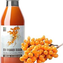 My Pahadi Dukan Sea Buckthorn Pulp Concentrate 300ml | Liquid Supplements | Pure Himalayan Berry Juice | Rich in Omega 3, 6, 7, 9 & Vitamin C | Natural Immunity Booster | Antioxidant | No Added Sugar | Lab Tested-23
