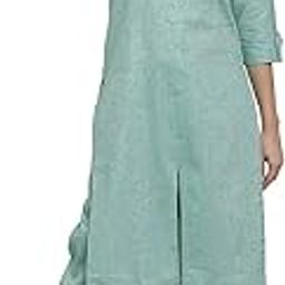 Turquoise Collar Cotton Kurti with Culotte-image-73