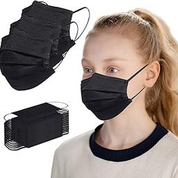 Mango People Kids 3-Ply Disposable Surgical Face Mask, With Adjustable Nose Pin, Black Color 1 Count (Pack of 100 Pcs.) Kids Face Mask-MP-K_BLACK-21-picture-12