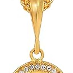 Gold Plated Brass Round Diamond Om Pendant Necklace Jewellery for Men Women Boys Girls Ideal for Gifting-picture-13