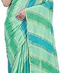 Women's Chiffon Foil Laheriya Printed Saree with Blouse Piece-picture-0