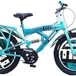 TONY RAW Bicycles Rear Suspension Shocker Sports BMX 20T Cycle for Kids 7 to 10 Years Boys & Girls with Training Side Wheels (C Green)-12