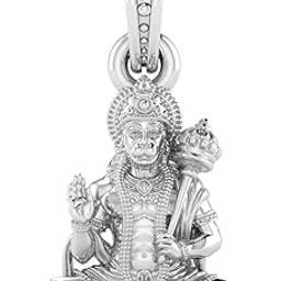 Sterling Silver (92.5% purity) God Hanuman (Big Size) Pendant for Men Pure Silver Lord Bajrang Bali Locket for Good Health & Wealth-image-30