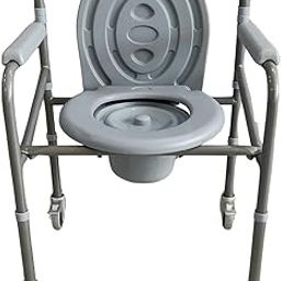 Rehab Pro Portable Commode Chair with Wheels for Adults, Surgical Toilet Chair for Elderly & Patients, Convenient Bathroom Aid for Mobility & Comfort-image-3