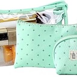 FunBlast Cosmetic Pouch Makeup Pouch Vanity Bag Travel Organizer Toiletry Pouch for Women - Pack of 3 Pcs Pouch with Zipper Lock, Portable Travel Kit Bag, Money Purse for Girls & Women (Light Blue)-image-84