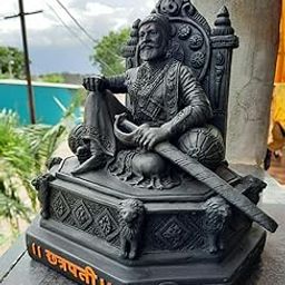 Chhatrapati Shivaji Maharaj Idol – 8 Inch Meghdambari Pose | Black Decorative Statue for Home, Office, Dashboard | Premium Resin Showpiece (7.25 x 6 Inch)-image-46