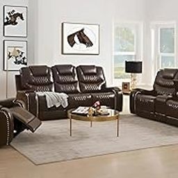 Torque - Mikkel Leatherette Recliner Sofa 3+2+1 Seater Manual Dark Brown | Adjustable 6 Seater Recliner with Cup Holder Storage for Living Room Bedroom | 1 Year Warranty-image-33
