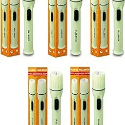 Halonix Massal Neon 1W Led Torch Light | Super White LED Flashlight | High Glow Radium Body | Bright Flashlights for Emergencies and Camping Gear | Flash Light with AA Batteries Included | Pack 5-5