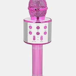 SERAPHIC WS-4 Latest Handheld Wireless Bluetooth MIC & Speaker and Rechargeable FM Radio Voice Change for Kids and Adults Color May Vary (Pack of 1) Microphone-image-1