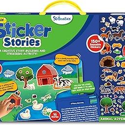 Skillmatics Reusable Stickers - Animals, Creative Story Building Activity, Mess-Free, Learning & Educational Travel Toy, 150+ Stickers, Preschool Skills, Gifts for Kids Ages 3, 4, 5, 6, 7-15