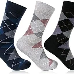 Men's Formal Argyle Socks (Pack of 3 Pair) (BRO3806-P03_Multicolor)-image-65