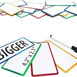 24 Pieces Big Dry Erase Magnetic Labels 4.2" x 2.1" | Writable Magnetic Name Tags Strips Plates Dry Erase Magnets for Whiteboard Classroom Locker Refrigerator Metal Shelves Crafts | Bonus Included-image-17