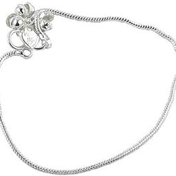 Traditional Plated Payal Anklet Pair for Women and Girls – Sleek Chain with Floral Charm Detailing-image-81