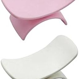 HEAVENGLOW 2Pc Nail Arm Rest Pillow NonSlip for Acrylic Nails Manicure Pink and White-8