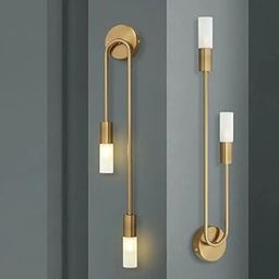 Wall Decor Home Decortion Modern Golden Wall Sconce with Dual LED Lights – Sleek Golden Finish for Bedroom, Living Room, or Hallway Pack of 2-22