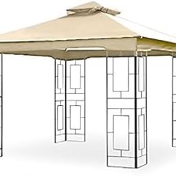 Garden Winds Replacement Canopy for Garden Treasures Geo 10ft Gazebo - Riplock 350 - Beige-image-6