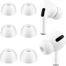 SOULWIT Silicone Replacement Ear Tips for AirPods Pro & Pro 2, 3 Pairs Noise Isolation Anti-Slip Earbuds Eartips with Portable Storage Case (White,S/M/L)-24