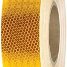 Radium Waterproof Warning Tape For Road Safety Night Safety Reflective Sticker High Intensity Conspicuity Yellow Color 2 inch (50 MTR)-picture-2