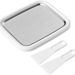 LOOM TREE® Mini Ice Cream Plate Maker Frozen Yoghurt Plate for Buffet Families Holidays White | 1 Ice Cream Maker Pan 2 Spatulas-15