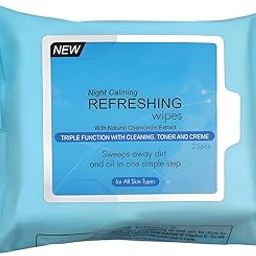 VGSE BEAUTY Night Calming Refreshing Facial Wipes//with Chamomile Extract//Triple Function Cleaning//25 Pieces, All Skin Types-image-94