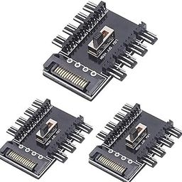 3pcs Splitter Cooling Fan Hub PC SATA 1 to 8 3Pin 12V Power Socket PCB Adapter-24
