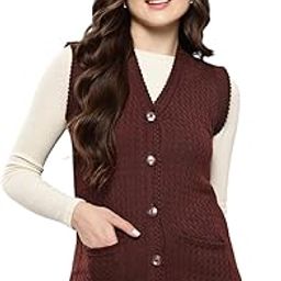 aarika Womens Winter Wear Brown Colour Solid Woolen Cardigan-picture-26