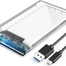 2.5" External Hard Drive Enclosure, SATA III to USB Type-C for HDD/SSD - Tool Free Installation, Transparent Design, Supports UASP and up to 4TB [Hard Drive NOT Included](Clear)-21