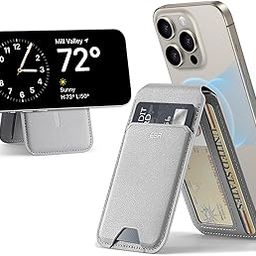 ESR Unisex Adult Magnetic Wallet (Halolock), Compatible With Magsafe Wallet, For Iphone Wallet With Adjustable Stand, For Iphone 15/14/13/12 Series, 3 Card Holder, Vegan Leather, Grey-28