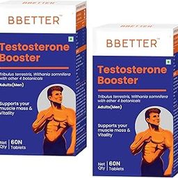 BBETTER Testosterone Booster for Men with 7 Herbs, L Arginine & DHEA | Lab Tested Ayurvedic Medicine for performance & vitality - Pack of 2 (120 Veg Tablets)-image-22