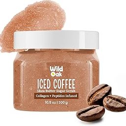 WildOak Iced Coffee Shea Butter Sugar Scrub | 300gm | With Collagen & Peptides | Tan Removal | Lightens Dark Area Like Neck & Elbows | Smoothen Bumpy Legs & Hands | Ultra Hydrating & Exfoliating Scrub-24
