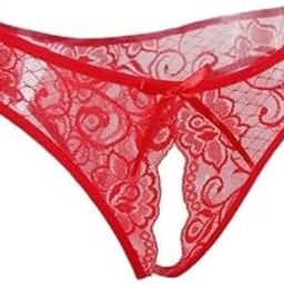 2x Womens Sexy Floral Lace Thong Underwear Crotchless Panties Lingerie Red-image-89
