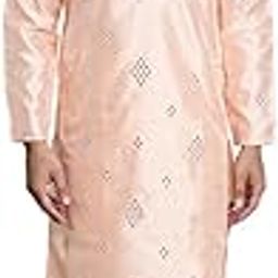 (Since 1958 Men's Silk Blend Mirror Work Kurta & Churidar Pyjama Set-picture-16
