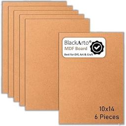 BlackArto MDF Board for Mandala, Lippan, Mud Work, Resin Art & Craft, 3.5mm Thick, Premium DIY Wood Sheet Material for Artists, Art and Craft Students - Hard Cutout (Size-10" x 14"- Qty 6)-image-75