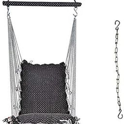 Kkriya Home Decor Single Seater Cotton Swing for Home, Adult,Balcony, Indoor and Outdoor (Black)-image-44