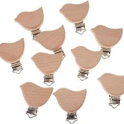 CALANDIS 10Pcs Beech Wooden Dummy Clip Pacifier Clip Holder Baby Bird | Baby | Feeding | Pacifier Clips & Cases-image-66