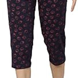 Womens Solid pure cotton relaxed fit lounge capri-image-45